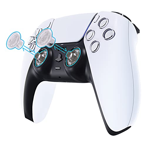 eXtremeRate ThumbsGear Interchangeable Ergonomic Thumbstick for PS5 Controller, for PS4 All Model Controller - 3 Height Domed and Concave Grips Adjustable Joystick - Transparent - color: Transparent