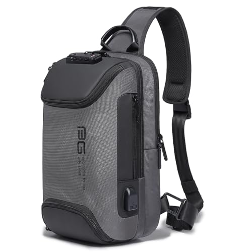 BANGE Men's Sling Backpack - Waterproof Crossbody Bag, Multi-Purpose Shoulder Bag - color: Grey(no Logo)