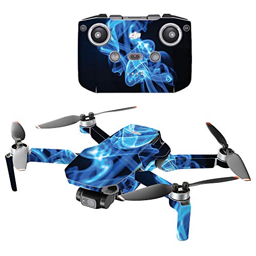 MIGHTY SKINS Compatible with DJI Mini 2 Portable Drone - Blue Flames | Protective, Durable, and Unique Vinyl Decal wrap Cover | Easy to Apply, Remove, and Change Styles | Made in The USA - color: Blue Flames