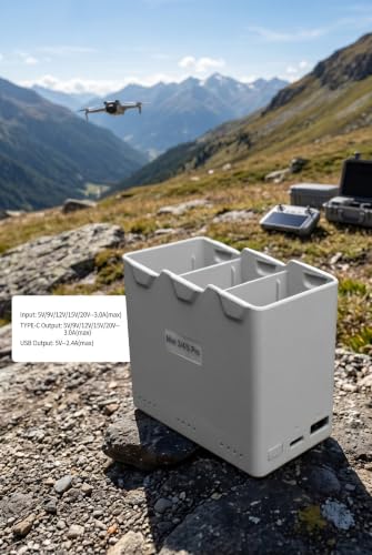 Triple Battery Charger for DJI Mini 5 Pro/ Mini4 Pro/Mini 3 Pro/ 3, Charge Three Batteries in Sequence,Two-Way Charging Hub Have a USB Output