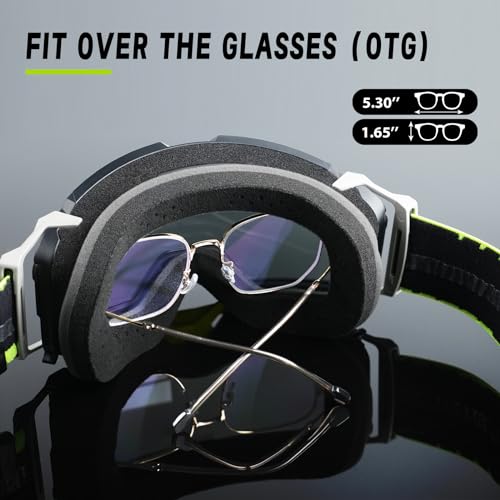 Motocross Goggles Anti-Fog Motorcycle Protective Eyewear for Men - color: Sliver