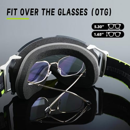 Motocross Goggles Anti-Fog Motorcycle Protective Eyewear for Men - color: Sliver