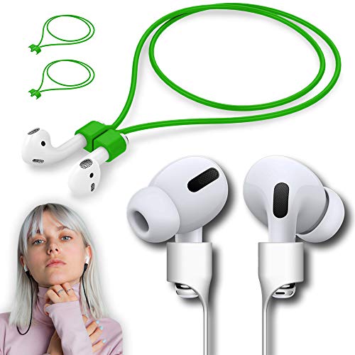 Ultra Strong Magnetic Airpod Pro Strap Anti-Lost Cord Sports Lanyard Compatible with Airpods 3rd 2nd Generation Pro 3 2 1 (3 Green) - color: Green3pack