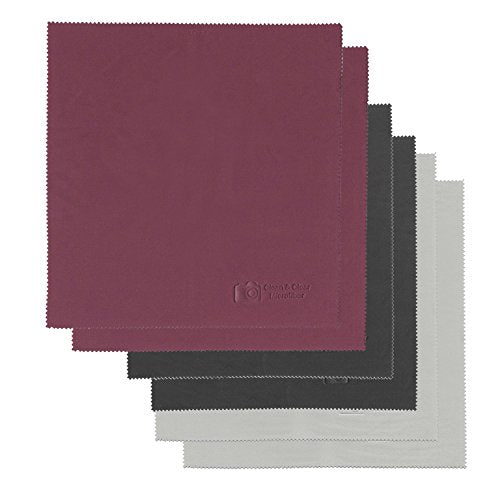 Clean & Clear Microfiber LARGE [6 Pack] ULTRA PREMIUM QUALITY Lens Cleaning Cloths - Camera Lens, Glasses, Screens, and all Lens.