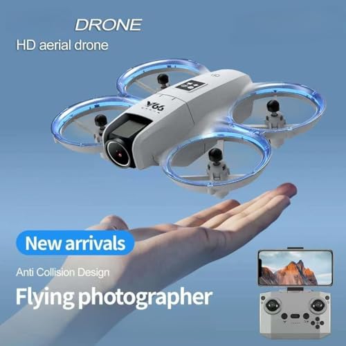 Mini Drone with Dual Camera and Propeller Guards, RC Helicopter Quadcopter - color: White