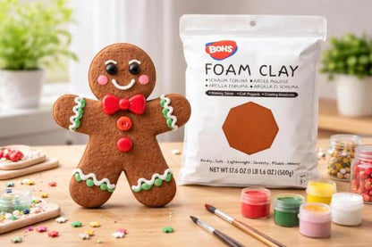 BOHS Foam Clay, Chocolate Brown Air Dry Modeling Clay, 1.1 lb - color: Chocolate, size: 500 g