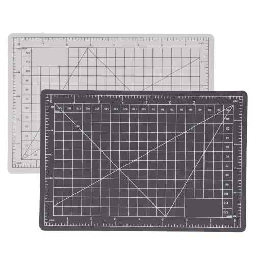 A5 Cutting Mat 8.7x5.9 Inch – Double-Sided Self-Healing Gridded Pad for Paper Cutting, Crafting, Tracing & as Mouse Mat, PVC
