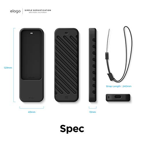 elago R3 Protective Case for Apple TV 4K Siri Remote 1st Generation - color: Black
