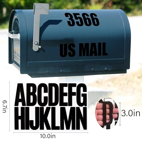 Letter Stickers,Mailbox Numbers,3 Inch Waterproof Vinyl Alphabet - color: Black, size: 3 Inch
