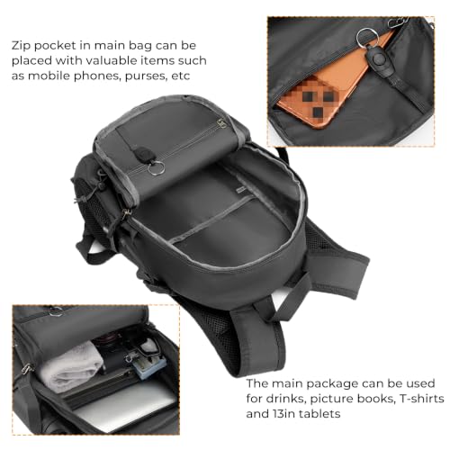 ArcEnCiel 10L/20L Mini X-Small Tactical Backpack MOLLE Daypack Gear Pack Camping Bag with Patch - color: Grey&green, size: 20L