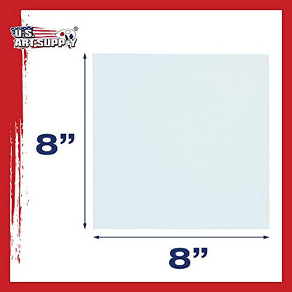 U.S. Art Supply 8 X 8 Inch Art Canvas Board Panels 12 Pack - 8 Ounce - size: 8" x 8"