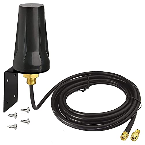 Bingfu 4G LTE Cellular 5dBi SMA Antenna Replacement for Trail Camera Router - color: with Low Loss Extension Cable
