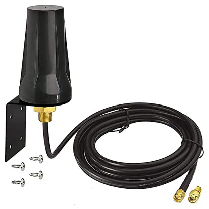 Bingfu 4G LTE Cellular 5dBi SMA Antenna Replacement for Trail Camera Router - color: with Low Loss Extension Cable