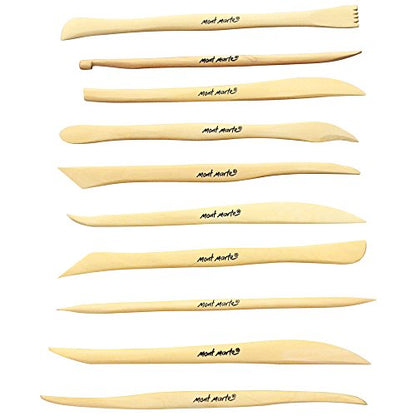 Mont Marte Boxwood Mini Clay Modeling Tools 10 Piece. Set of Double Ended Pieces Providing 20 Tools. Suitable for Cutting, Carving and Smoothing