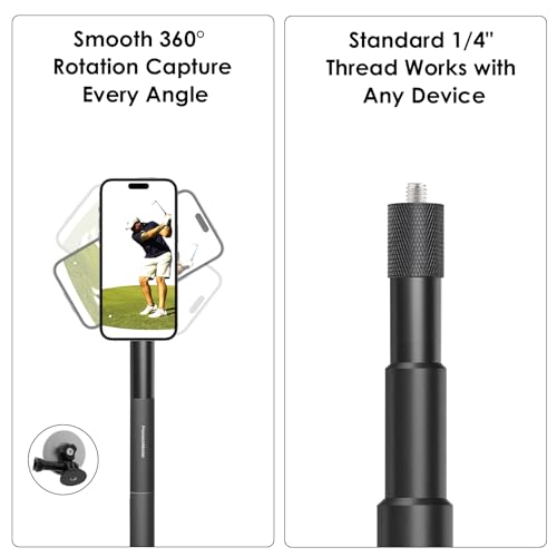 Golf Monopod Stick, Record Golf Swing with Magnetic Phone Holder - color: A-Magnetic