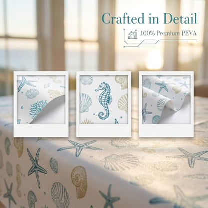 2 Pack Under the Sea Theme Plastic Disposable Tablecloth 54" x 108" - color: Sea Blue