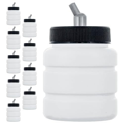 Master Airbrush Pack of 10, TB-006 Empty 2.7 oz. (80cc) Plastic Jar Bottles - size: 2.7oz - Plastic - 30°