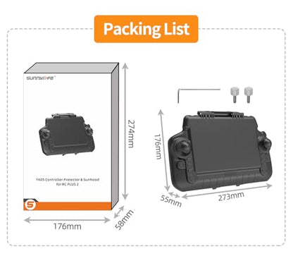 Sunshade Sunhood Screen Protective Cover Compatible for RC Plus 2 Remote Controller Accessories,Anti-Glare Sun Hood Protector Cover with Damping Hinge for Matrice 4T/4E/400