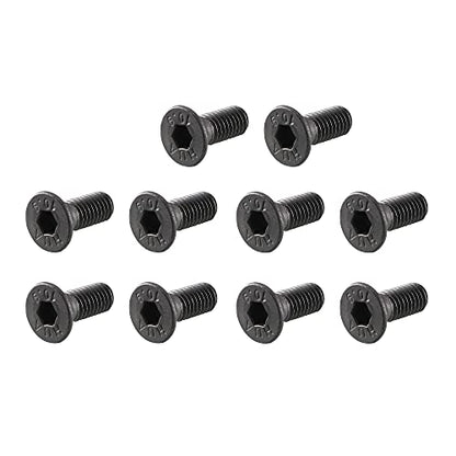 uxcell M3x8mm 10.9 Carbon Steel Countersunk Head Hex Socket Screw Pack of 50 - size: M3x8mm