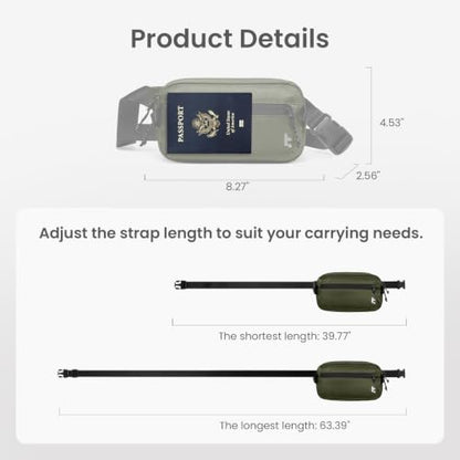 tomtoc 1.5L Sling Bag with RFID Blocking Crossbody Chest Pack for Men Women - color: Green, size: 1.5L