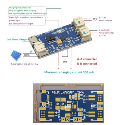 3Pcs 500Ma Mini Solar Lipo Charger Board CN3065 Lithium Battery Charge Chip DIY Outdoor Charging Board Module