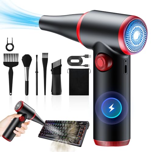 ATEngeus Air Duster, Stepless Speed Compressed Air Duster with LED Light - color: Tad072