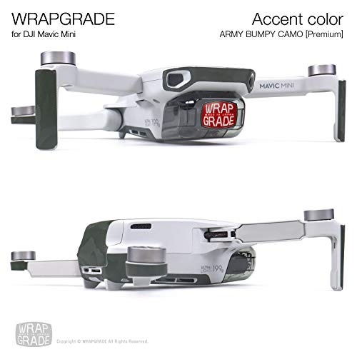 Wrapgrade Skin Compatible with DJI Mavic Mini & 2 SE & 4K | Accent Color (Army Bumpy CAMO) - color: Army Bumpy Camo