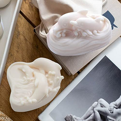 2Pcs Soap Molds Dolphin Silicone Molds 3D Sea Dolphin Shape Soap Candle Wax Mould Marine Epoxy Resin Casting Polymer Clay Art Craft Making Chocolate Fondant Cake Baking Mould Home Wedding Gift Decor - color: 2pc Dolphin