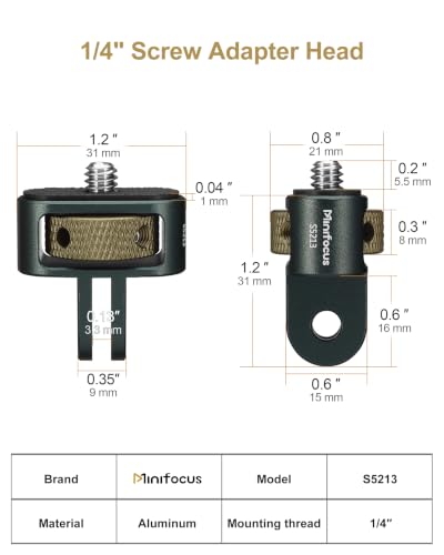 Camera Tripod Adapter, 2pcs 1/4" Adapter Screw Head Camera Mount Compatible with Insta 360/Gopro Hero/Sjcam Action Cameras and Other Standard 1/4" Accessories, Quarter Inch Mount for GoPro Ecosystem. - size: 2-prongs interface*2