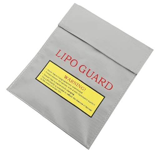 rosenice Lipo Bag, 18x23cm Lipo Battery Safe Bag, Explosion Proof Fireproof Documents Bag Waterproof Safety Guard Pouch for RC Battery Protective Storage and Safe Charging (Silver)