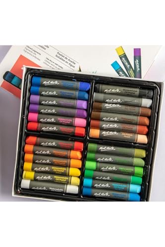 Montmart MMPT0024 Water Soluble Oil Pastel Set, 24 Colors, Color Blend, Enjoy Various Techniques