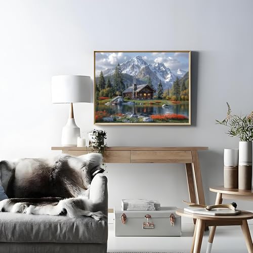 Shouruihua Square Diamond Art Kits, Mountain Diamond Painting Kit for Adult - color: Natural Scenery