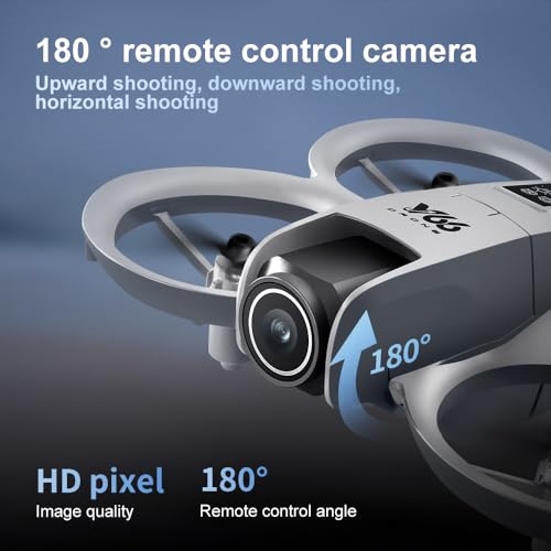 Mini Drone with Dual Camera and Propeller Guards, RC Helicopter Quadcopter - color: White