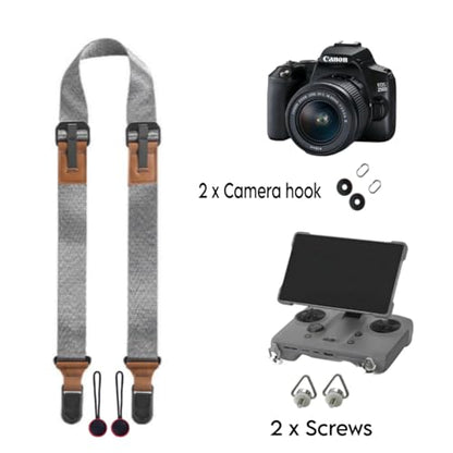 GetZget Neck Strap Lanyard Compatible with DJI Mavic 4 Rc Pro 2 Remote Control & DSLR Camera Adjustable Strap Accessories - color: Grey