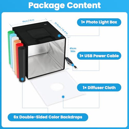 Light Box,Light Box Photography,16"x16"Photo Box,Photo Light Box - size: 16in X 16in