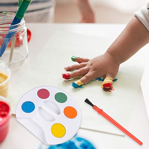Mini Watercolor Kids Paint Set - (Bulk Pack of 12) - 5 Watercolor Paints, Palette Tray and Painting Brush, for Art Party Favors, Kids Prizes and Paint Party Supplies