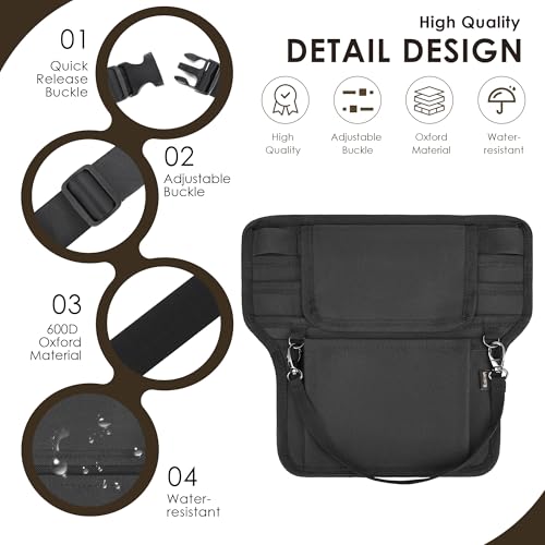 Likesing Server Apron, Serving Apron with Pockets for Waitress, Waiter Waist Tool Pouch Bag with 59'' Adjustable Belt - color: Black-t Shaped