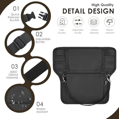 Likesing Server Apron, Serving Apron with Pockets for Waitress, Waiter Waist Tool Pouch Bag with 59'' Adjustable Belt - color: Black-t Shaped