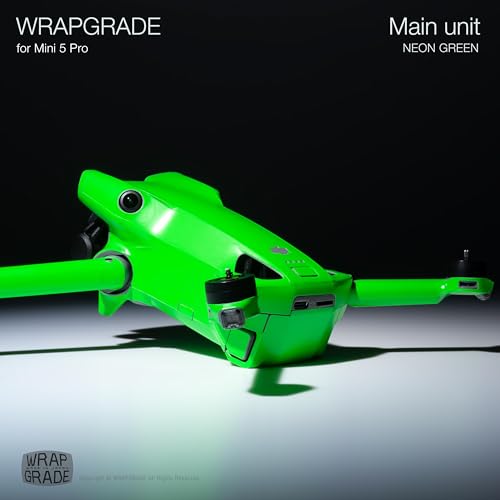 WRAPGRADE Skin Stickers Compatible with DJI Mini 5 Pro (Neon Green) - color: Neon Green