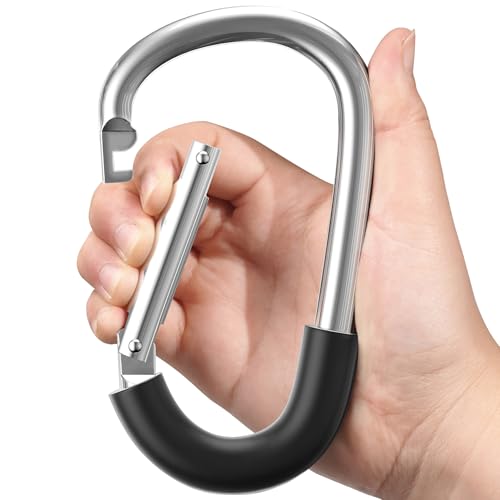 SURDOCA Stroller Hooks for Bags, Large Aluminum Clips, Universal Pram Use - color: Silver, size: 1pc