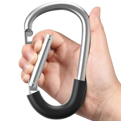 SURDOCA Stroller Hooks for Bags, Large Aluminum Clips, Universal Pram Use - color: Silver, size: 1pc