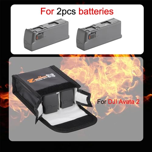Lipo Battery Bag for DJI Avata 2 Battery (For 2pcs Batteries) - size: For 2pcs Batteries