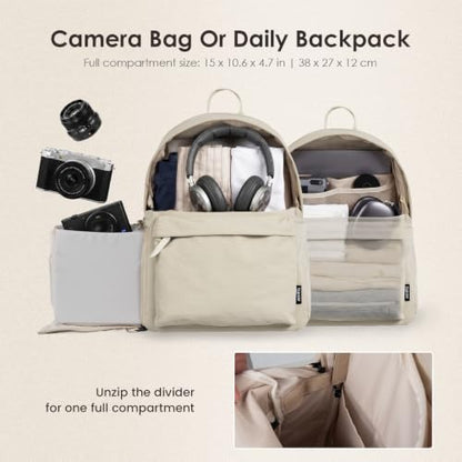 TARION Casual Camera Backpack 15L Urban Photography Bag, Once LT15, Beige - color: Beige
