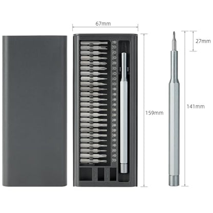 Precision Screwdriver Set, 25-in-1 Magnetic Mini Screwdriver Kit with Torx, Phillips & Flathead Bits for Electronics Repair, Laptop, Phone, Watch, PC, Gray