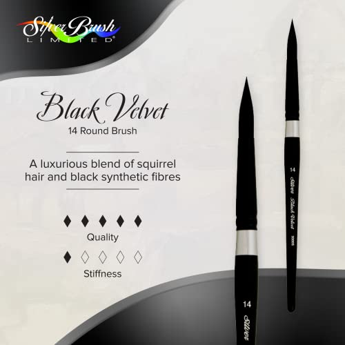 Silver Brush Limited Black Velvet Round Watercolor Paintbrush, Size 14 - size: 14