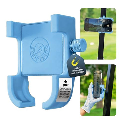 Stripebird PRO Magnetic Golf Cart Phone Holder & Caddy, N52 Magnets - color: Sky Blue