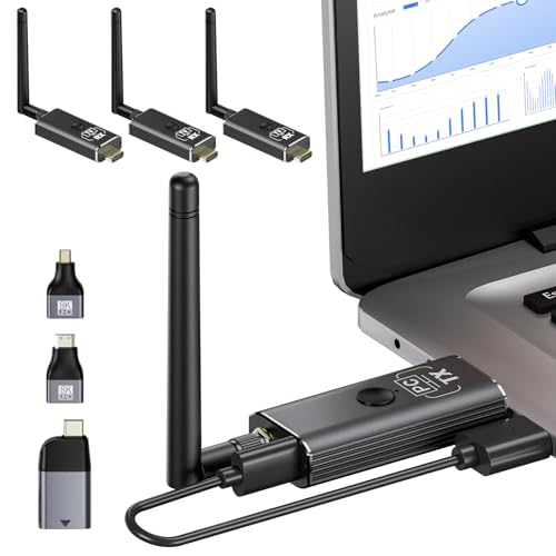 Moman Wireless HDMI Transmitter and Receiver Kit, 1 Transmitter + 3 Receivers 4K Input to 1080P HD Output for Video and Audio, 492FT Long-Lasting Portable Plug & Play for PC/Projector/TV Box/Laptop - size: 1TX+3RX