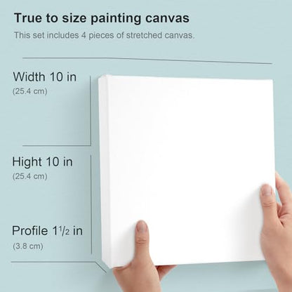 AUREUO 10x10 Inch Gallery Wrapped Canvas 1.5 Inch Depth 4 Pack - size: 10"x10" Gallery