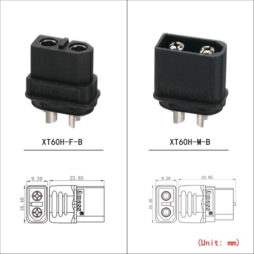 ELFCULB 10 Pairs Amass XT60H Connectors for Robotics and Power Systems - color: 10 Pairs XT60H