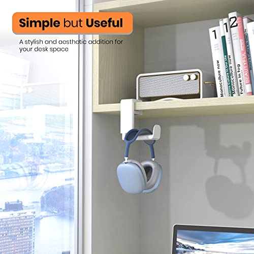 EURPMASK 3-in-1 Rotating Headphone Stand w/2 Detachable Controller Holders - color: Gaming Combo White 1 Pack